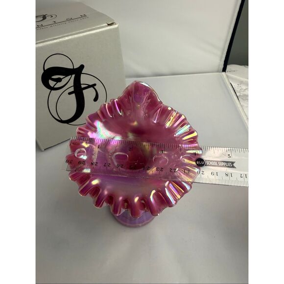 Fenton Opalescent Plum Tulip-Jack in the Pulpit Vase with Box - Picture 5 of 8